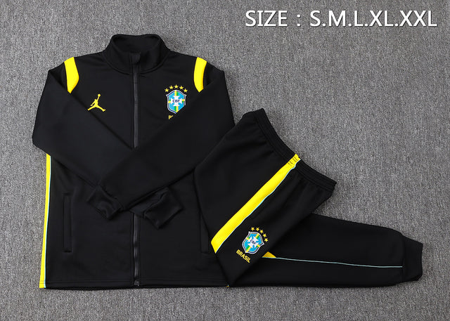 Brazil 2026/27 Tracksuit - Black/Yellow Trim